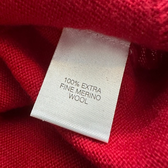 Turnbury Mens Sz Large Sweater Vest 100% Extra Fine Merino Wool Red Knit - Picture 4 of 6